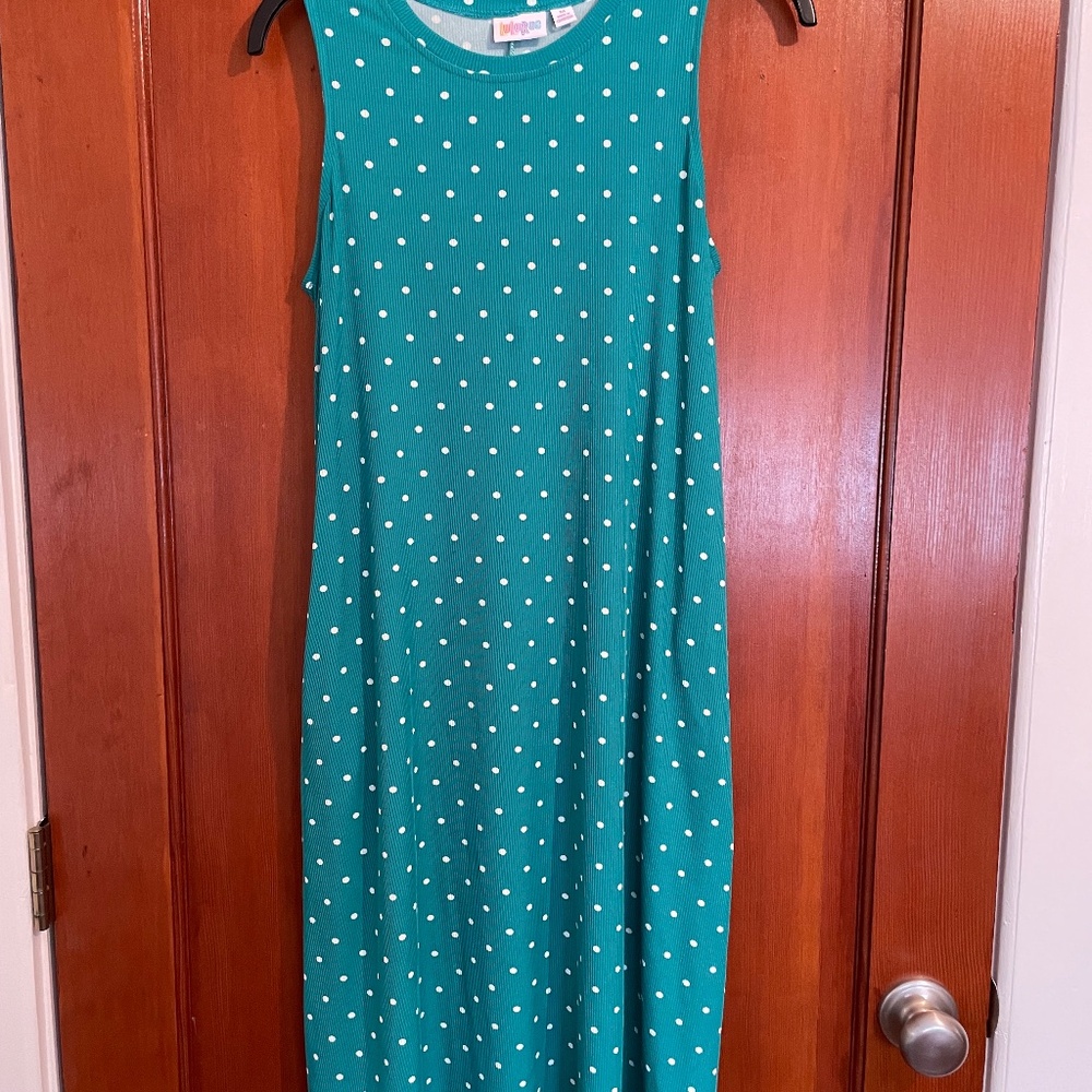 LuLaRoe Sleeveless Charlotte Dress Green SizeM